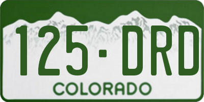 CO license plate 125DRD