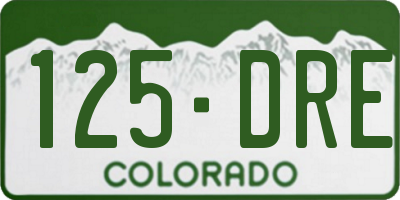 CO license plate 125DRE