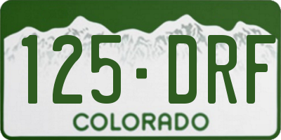 CO license plate 125DRF