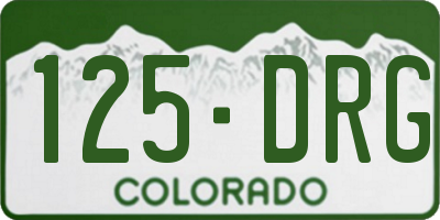 CO license plate 125DRG