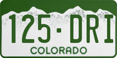 CO license plate 125DRI