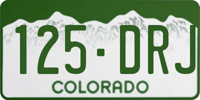 CO license plate 125DRJ