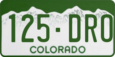 CO license plate 125DRO