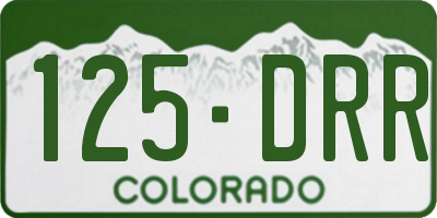 CO license plate 125DRR