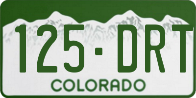 CO license plate 125DRT