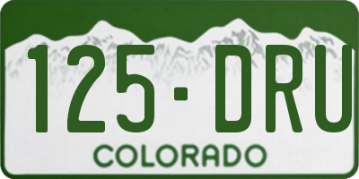 CO license plate 125DRU