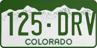 CO license plate 125DRV