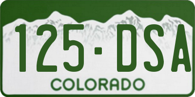 CO license plate 125DSA