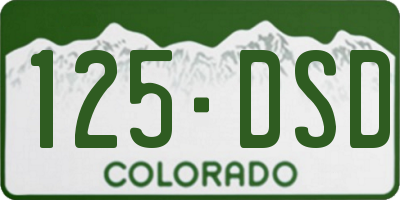 CO license plate 125DSD