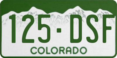 CO license plate 125DSF