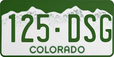CO license plate 125DSG