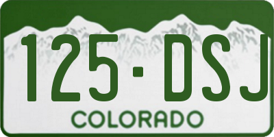 CO license plate 125DSJ