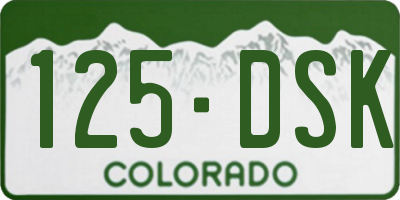 CO license plate 125DSK