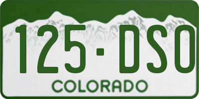 CO license plate 125DSO