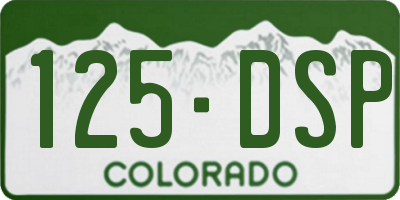 CO license plate 125DSP