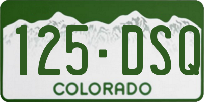 CO license plate 125DSQ