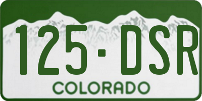 CO license plate 125DSR
