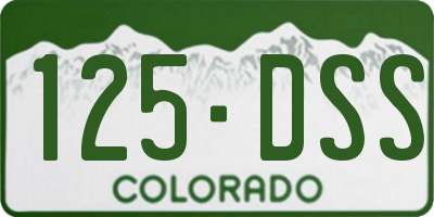 CO license plate 125DSS