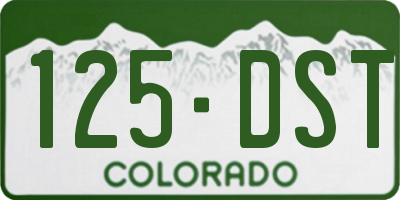 CO license plate 125DST
