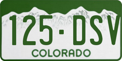 CO license plate 125DSV