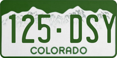 CO license plate 125DSY