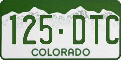 CO license plate 125DTC