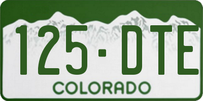 CO license plate 125DTE