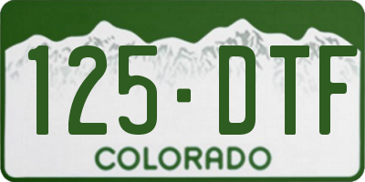 CO license plate 125DTF