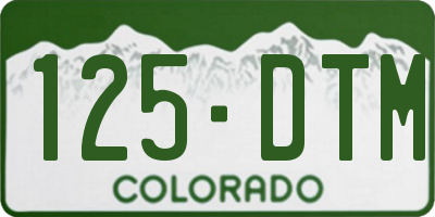 CO license plate 125DTM