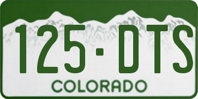 CO license plate 125DTS