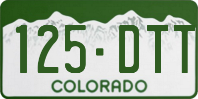 CO license plate 125DTT