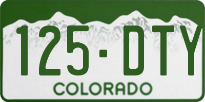 CO license plate 125DTY