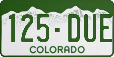 CO license plate 125DUE
