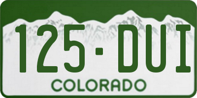 CO license plate 125DUI