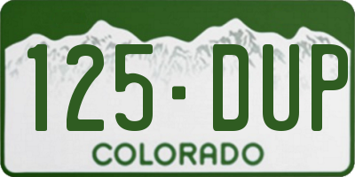 CO license plate 125DUP