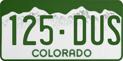 CO license plate 125DUS