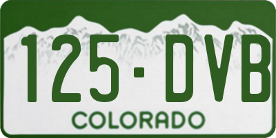 CO license plate 125DVB