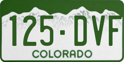 CO license plate 125DVF