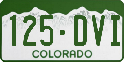 CO license plate 125DVI