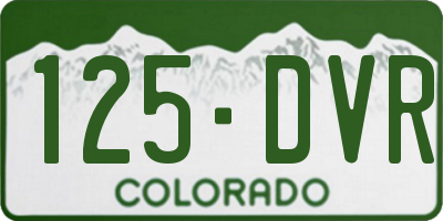 CO license plate 125DVR