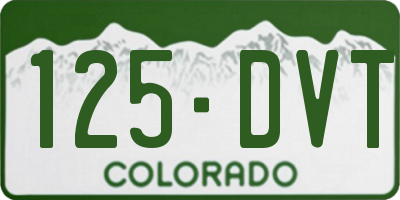 CO license plate 125DVT
