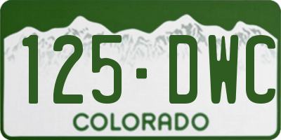 CO license plate 125DWC