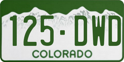 CO license plate 125DWD