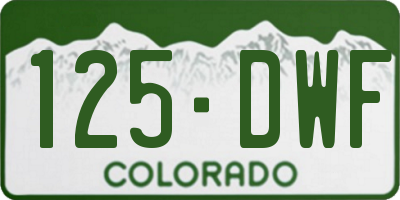 CO license plate 125DWF