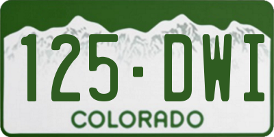 CO license plate 125DWI