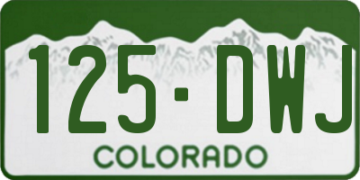 CO license plate 125DWJ