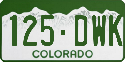 CO license plate 125DWK