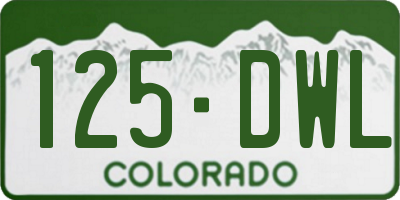 CO license plate 125DWL