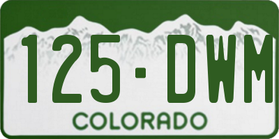 CO license plate 125DWM