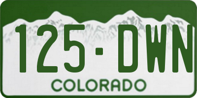 CO license plate 125DWN